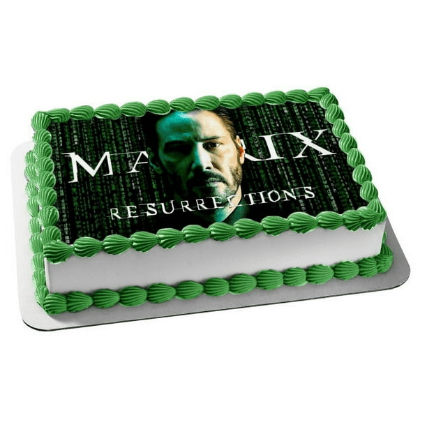 Matrix decorated cake