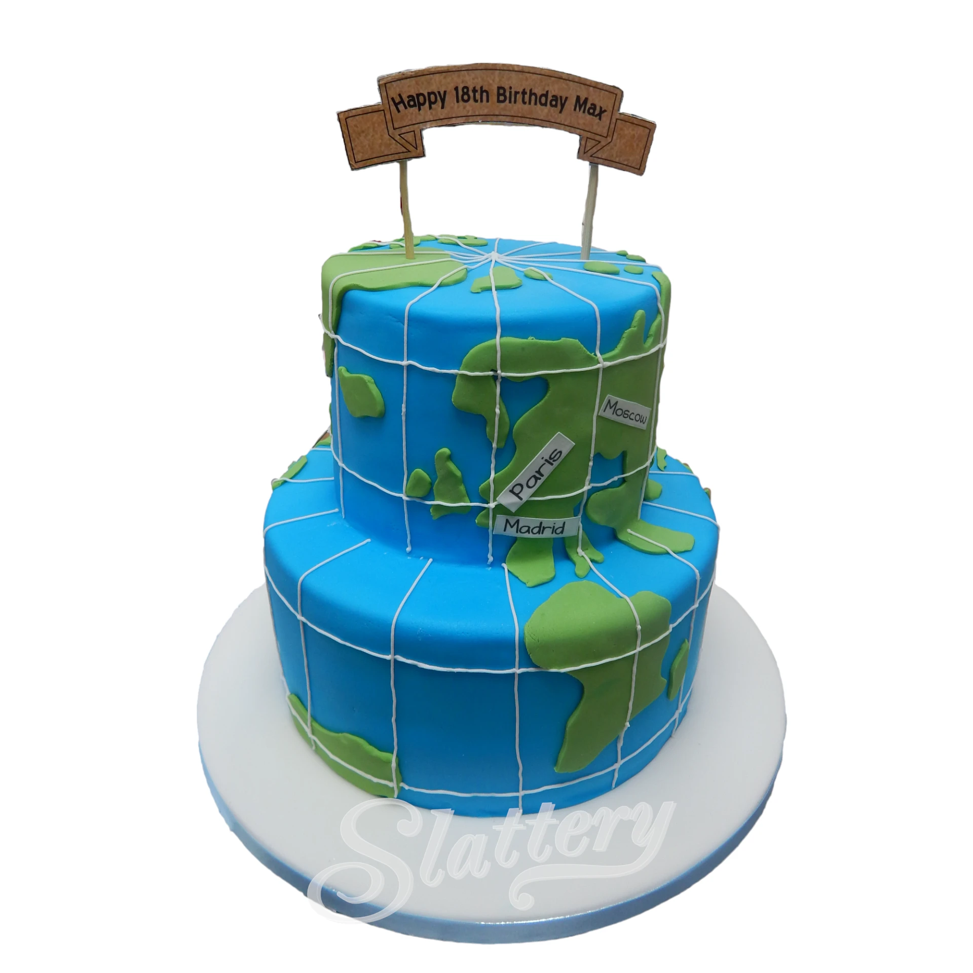 World Map Decorated Cake