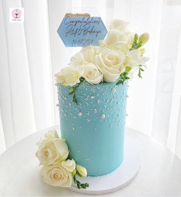 Tiffany Blue Decorated Cake