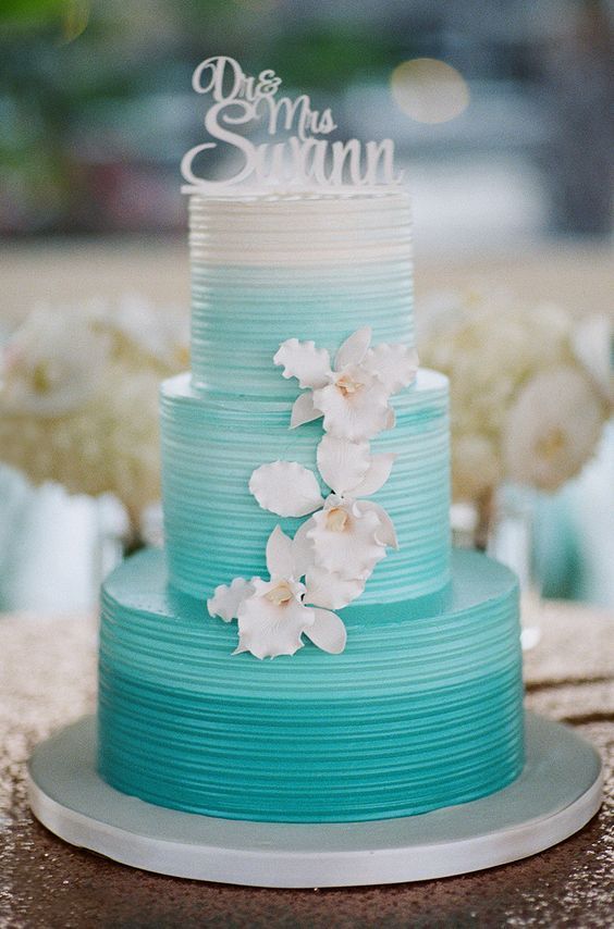 Tiffany Blue Decorated Cake