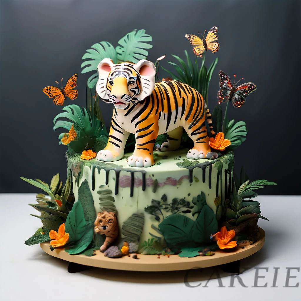 Tiger Decorated Cake