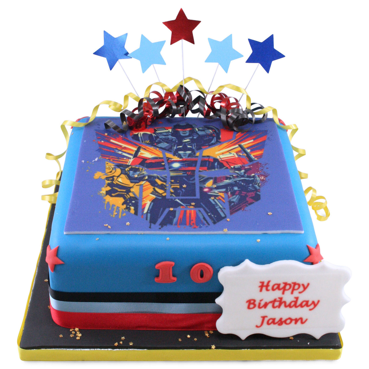 Transformers decorated cake