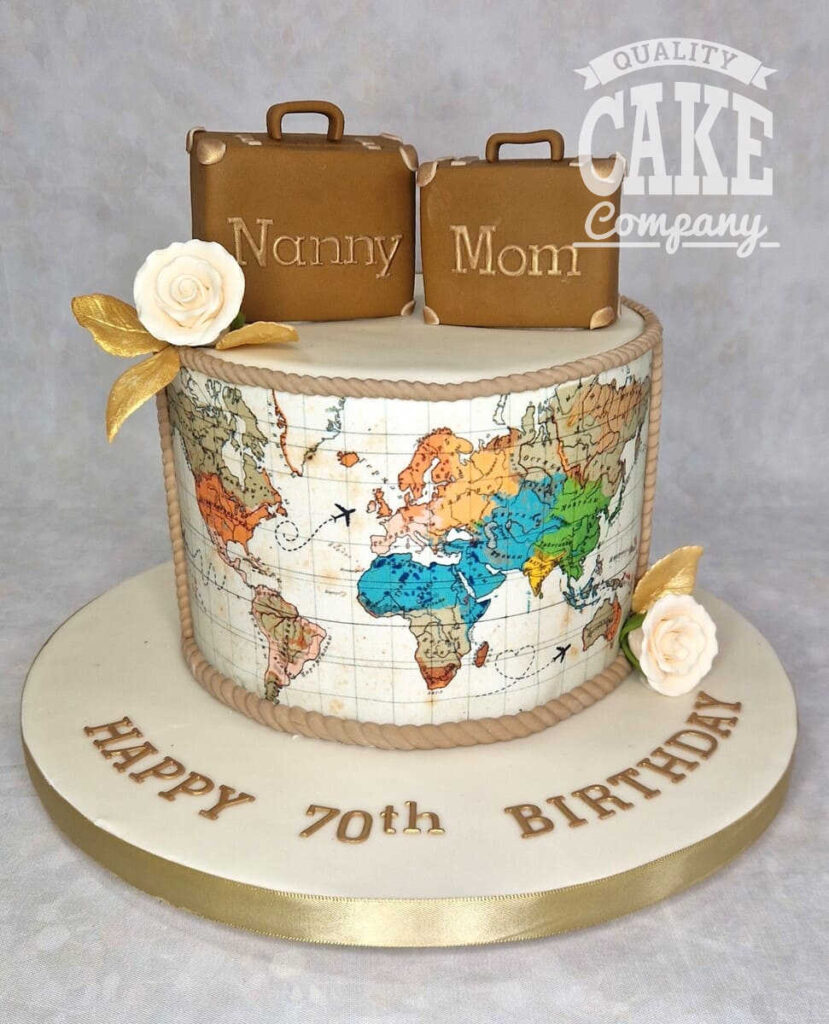 World Map Decorated Cake