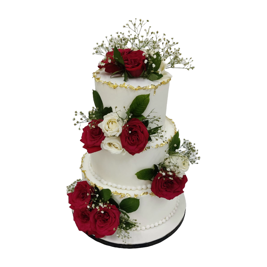 Decorated Red Roses Cake