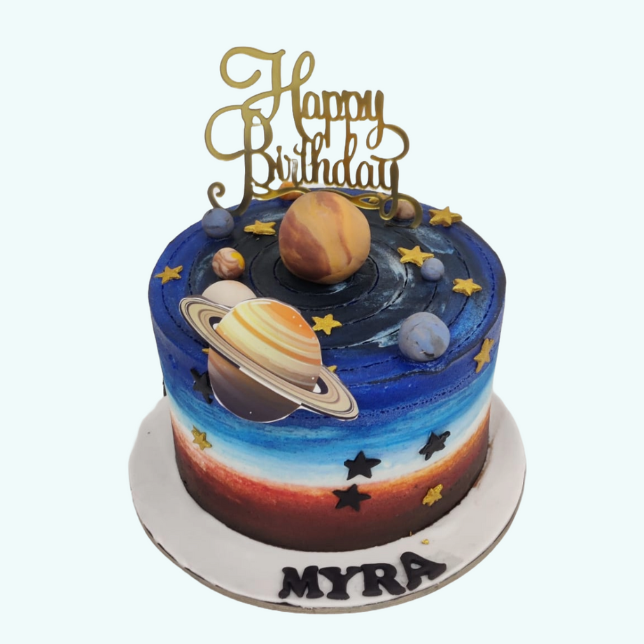 Solar System Decorated Cake