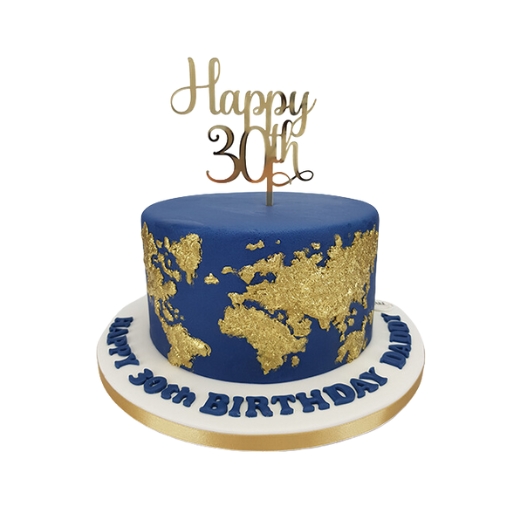 World Map Decorated Cake