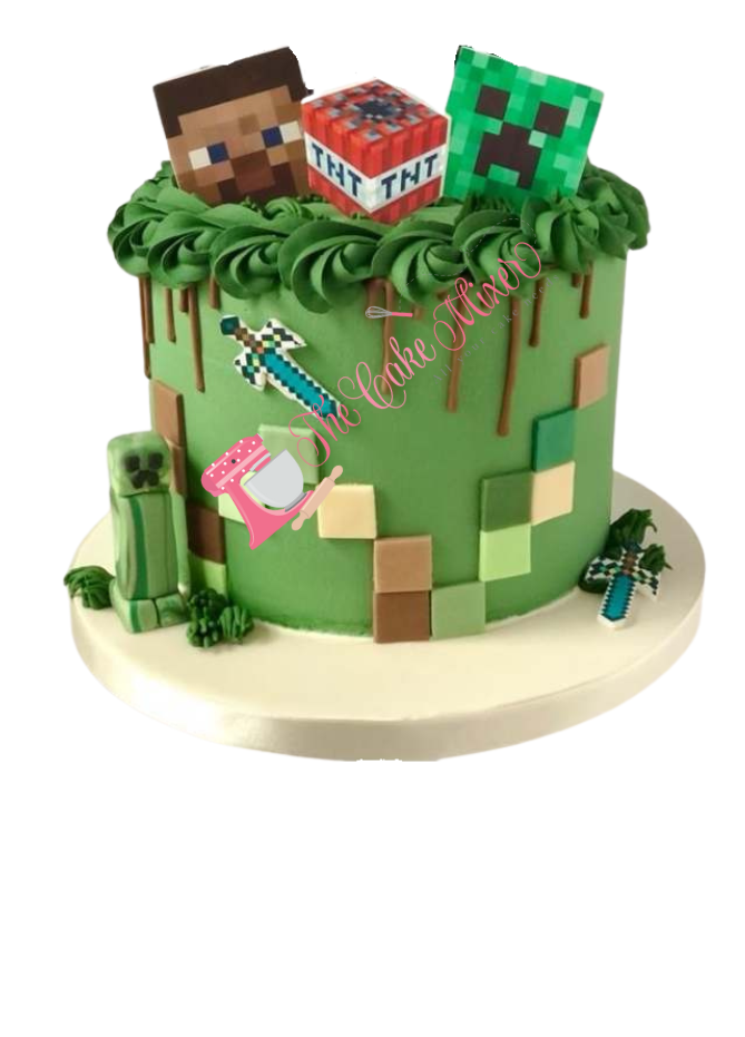 Minecraft decorated cake