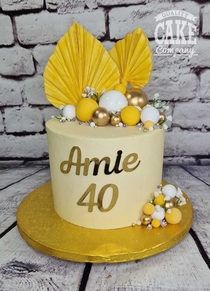 Yellow Decorated Cake