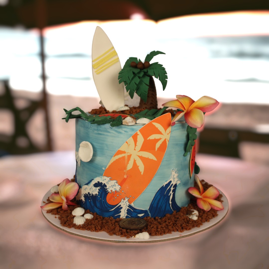 beach decorated cake