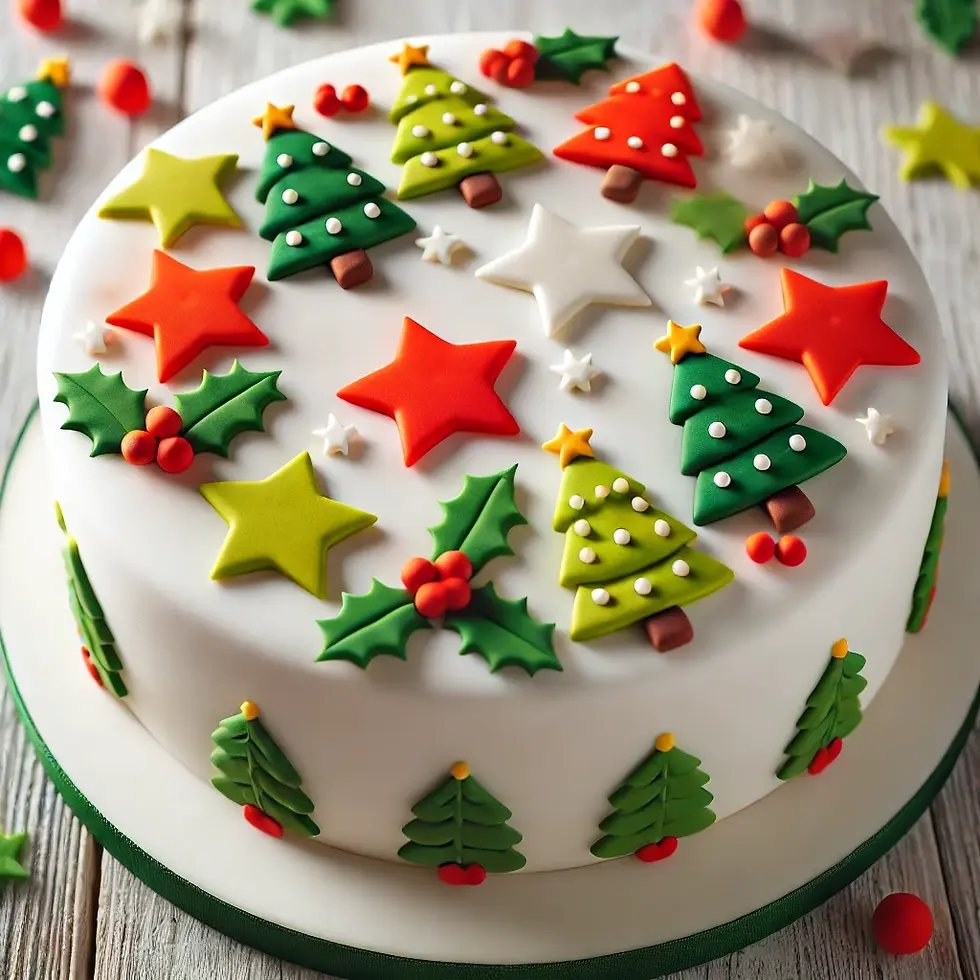 Christmas Tree Decorated Cake