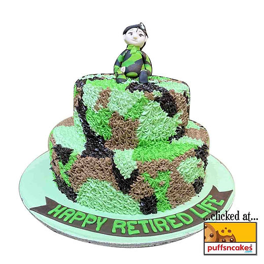 Camouflage Decorated Cake