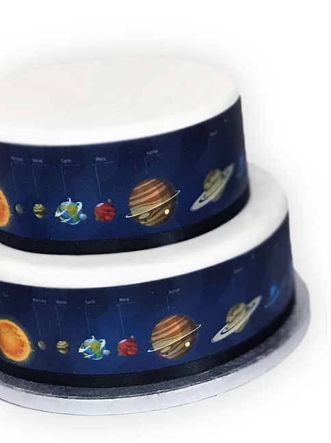 Solar System Decorated Cake