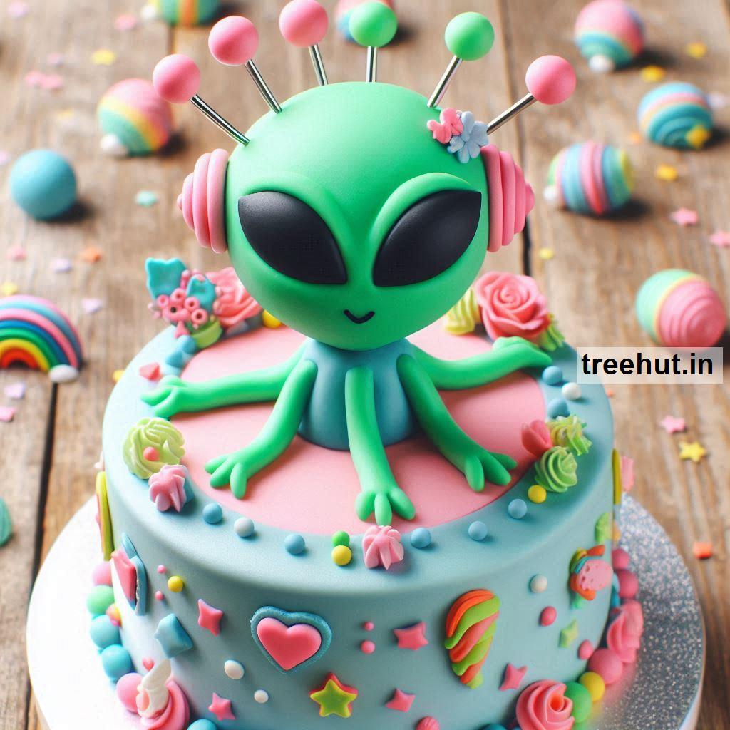 Alien Decorated Cake