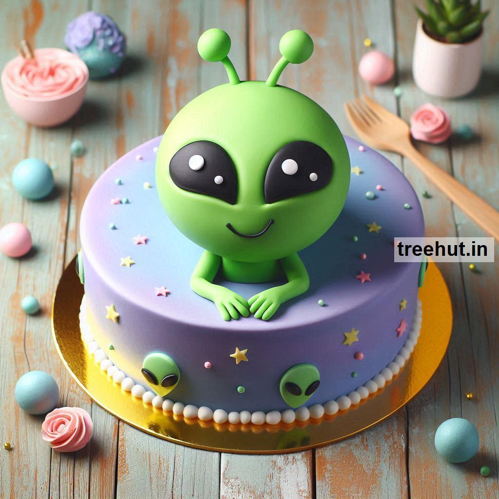 Alien Decorated Cake