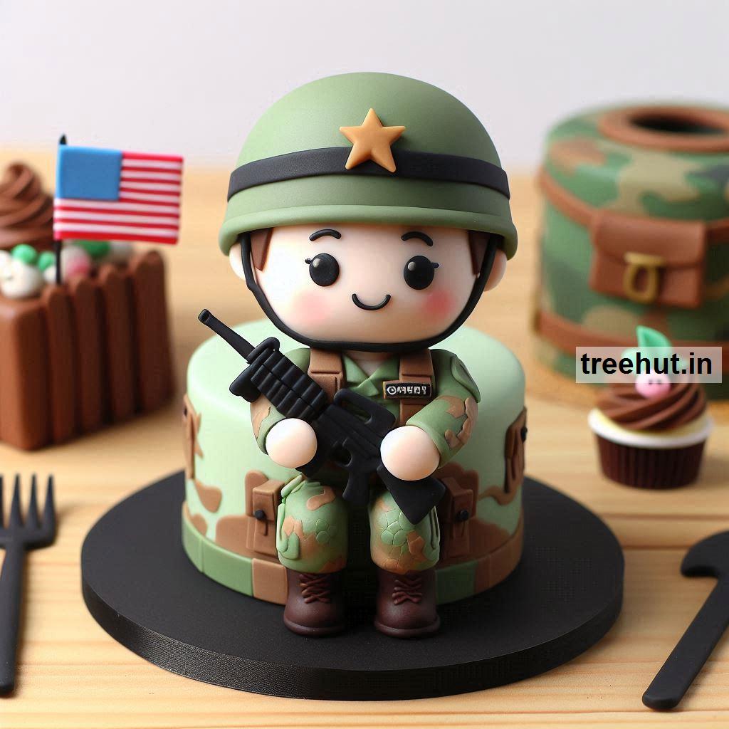 Military decorated cake