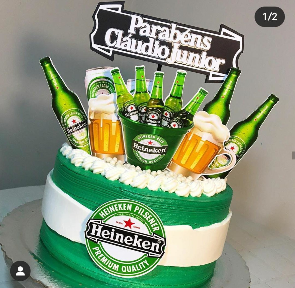 Bolo Decorado Heineken