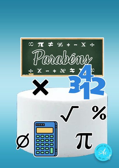 Bolo Decorado Matematica