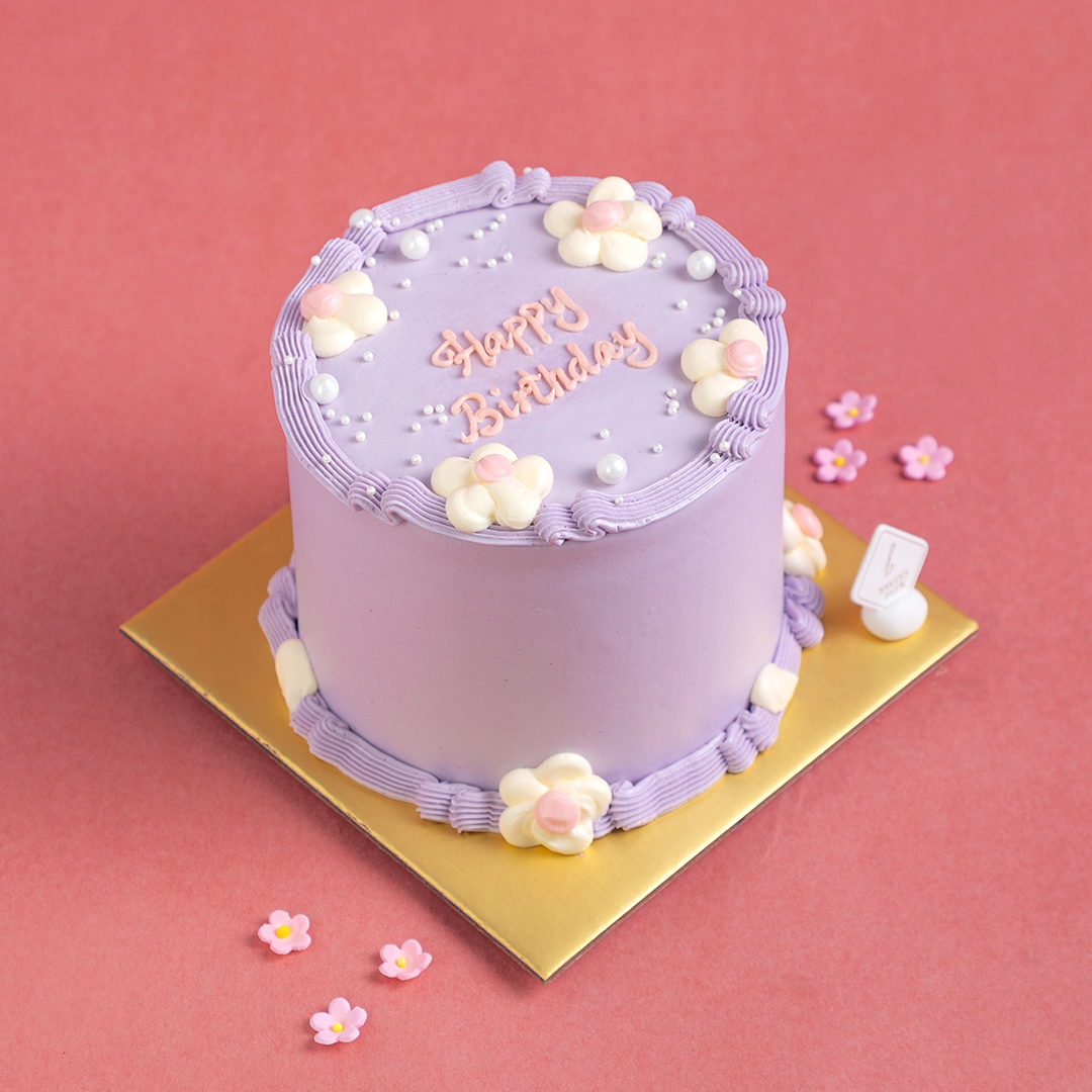 Lilac Decorated Cake