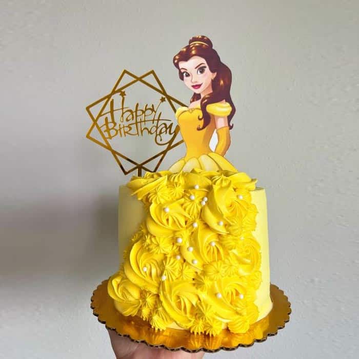 Yellow Decorated Cake