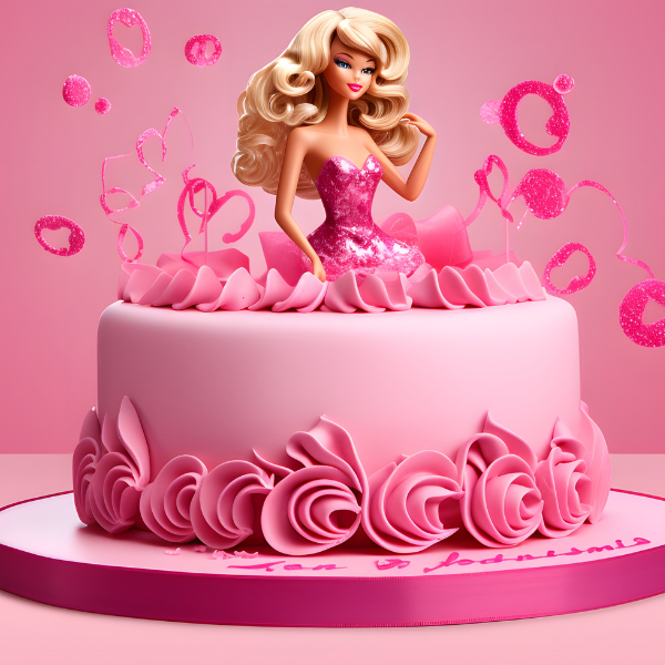 Barbie decorated cake