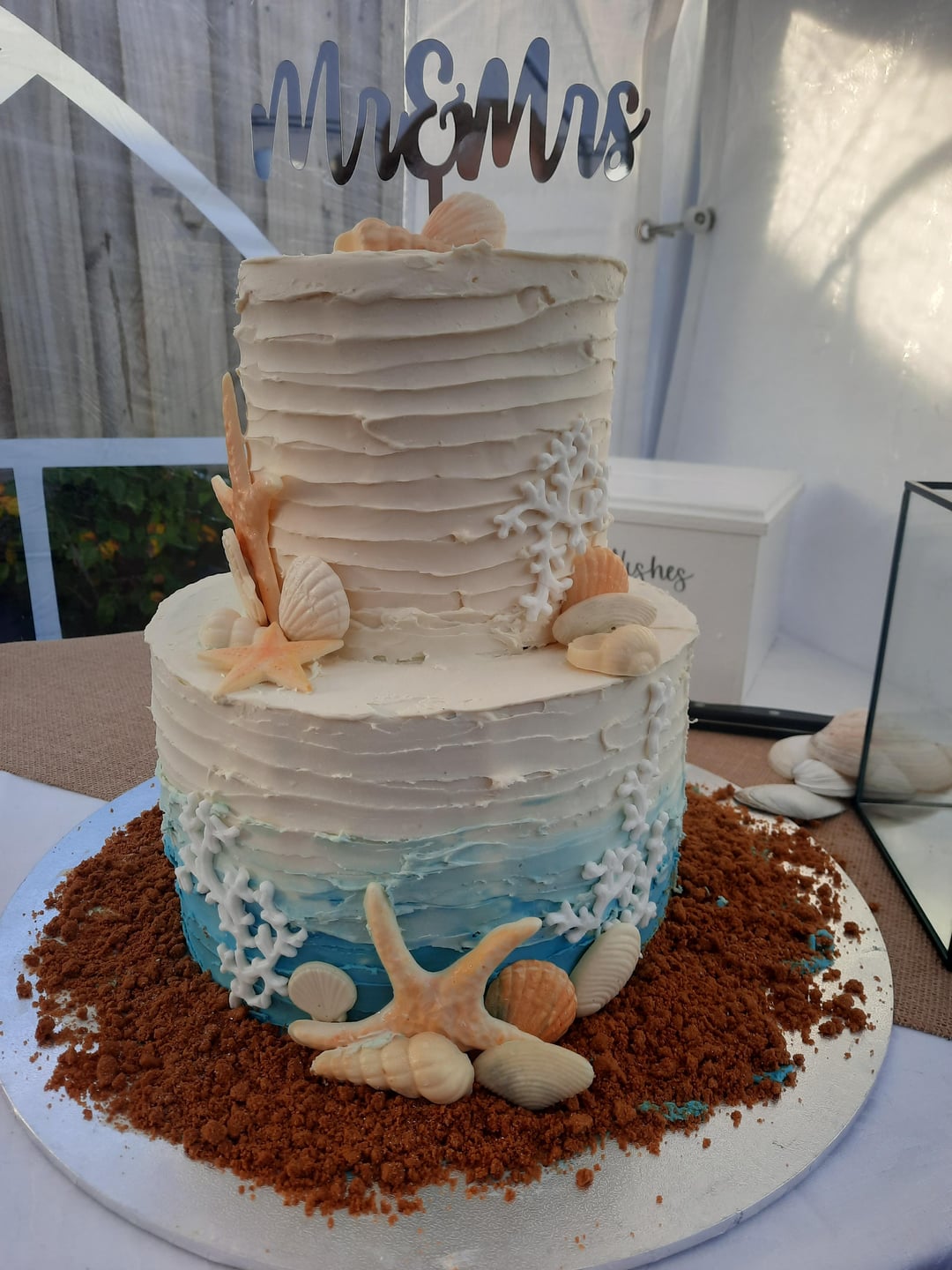 beach decorated cake