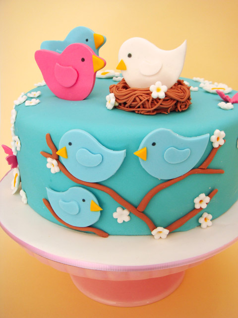 Bird Decorated Cake