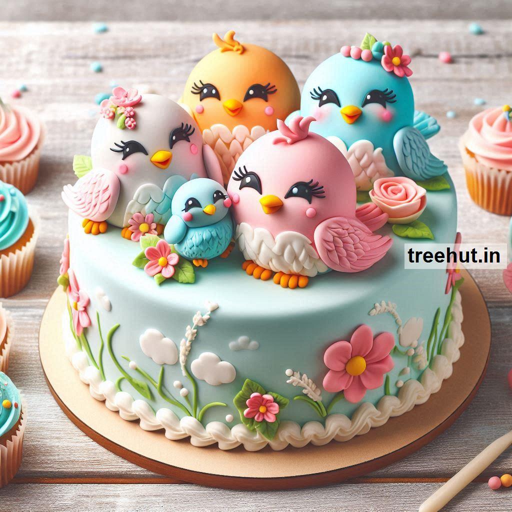 Bird Decorated Cake