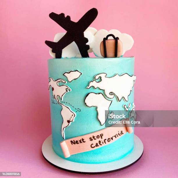 World Map Decorated Cake