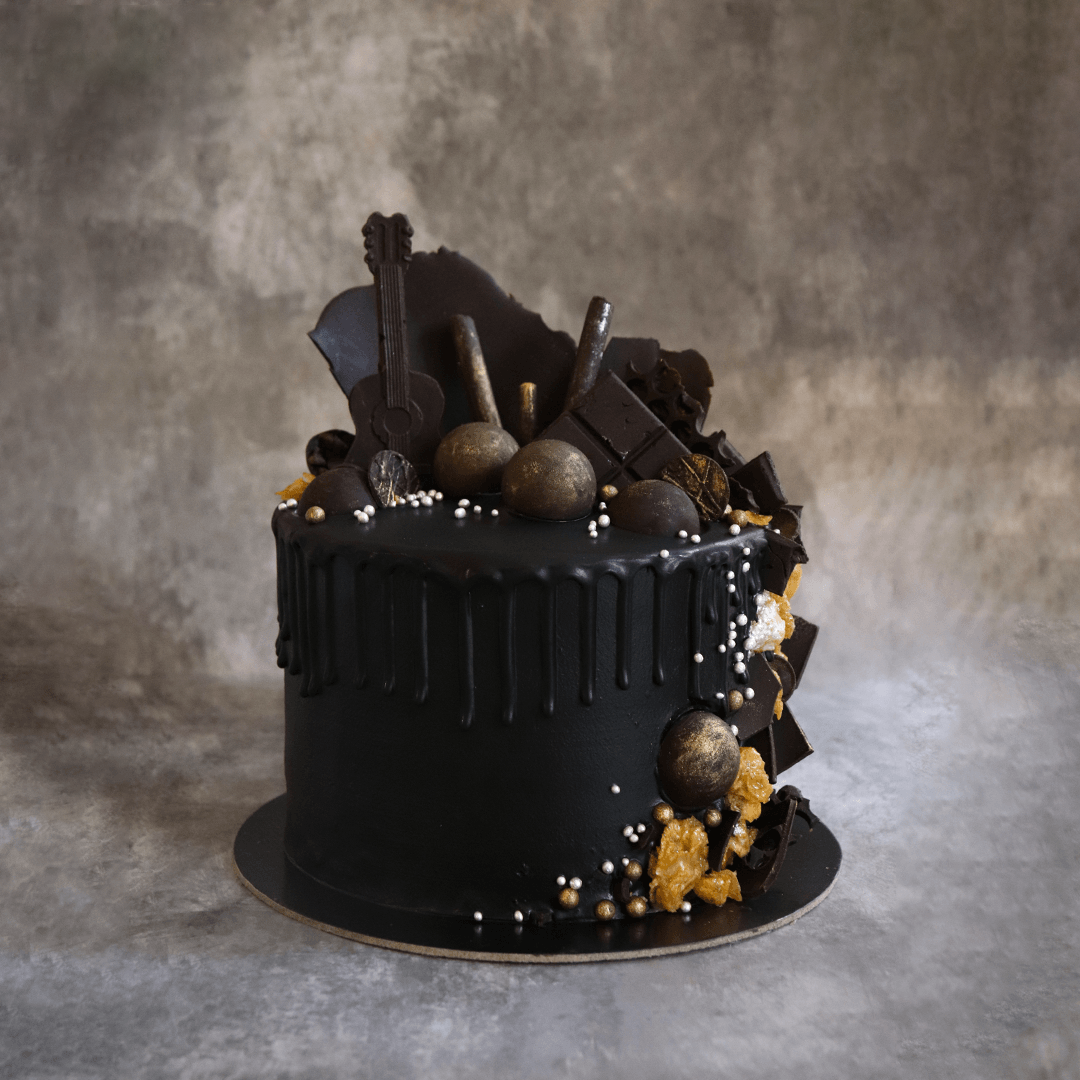 Black Decorated Cake