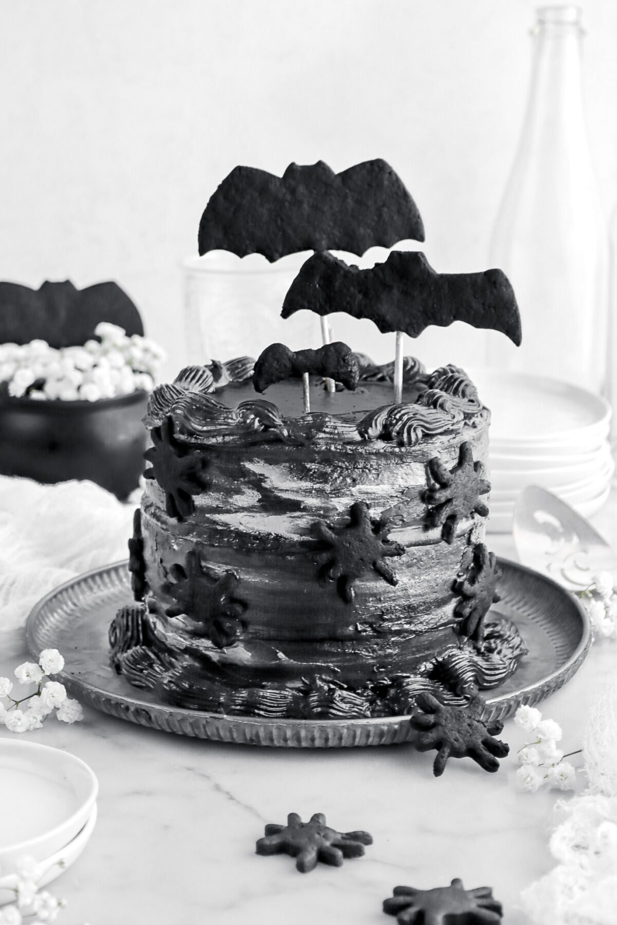 Black Decorated Cake