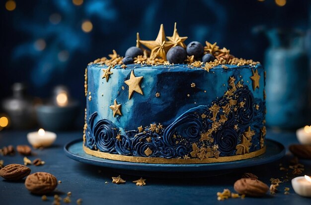 Cake Decorated Sky The Starry Night