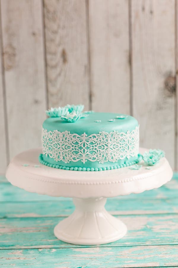 Turquoise Decorated Cake