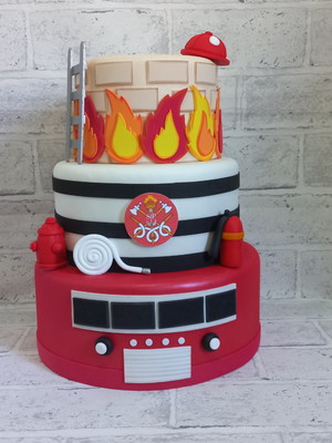 Civil Firefighter Decorated Cake