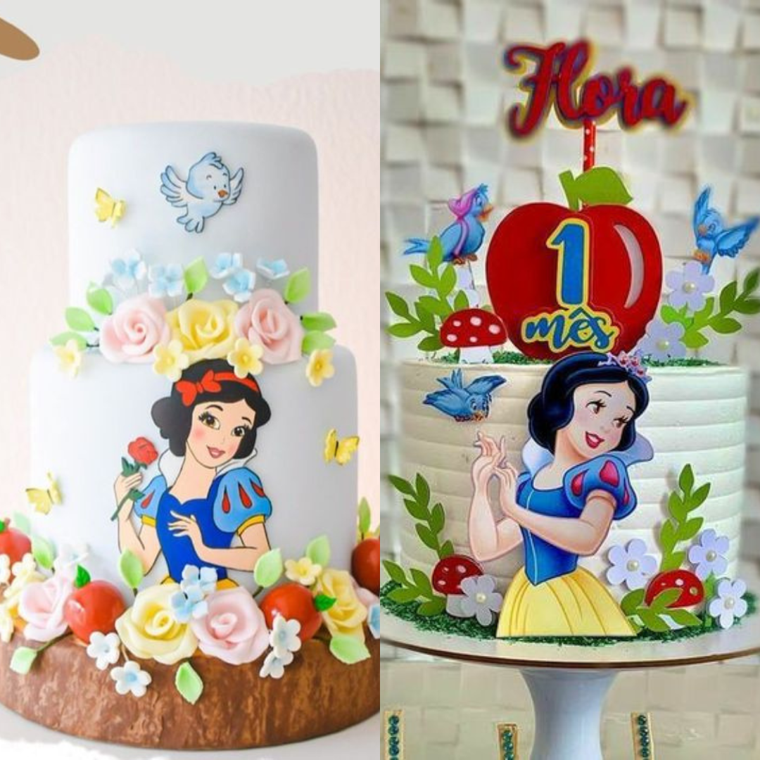 Bolo Decorado Branca Neve