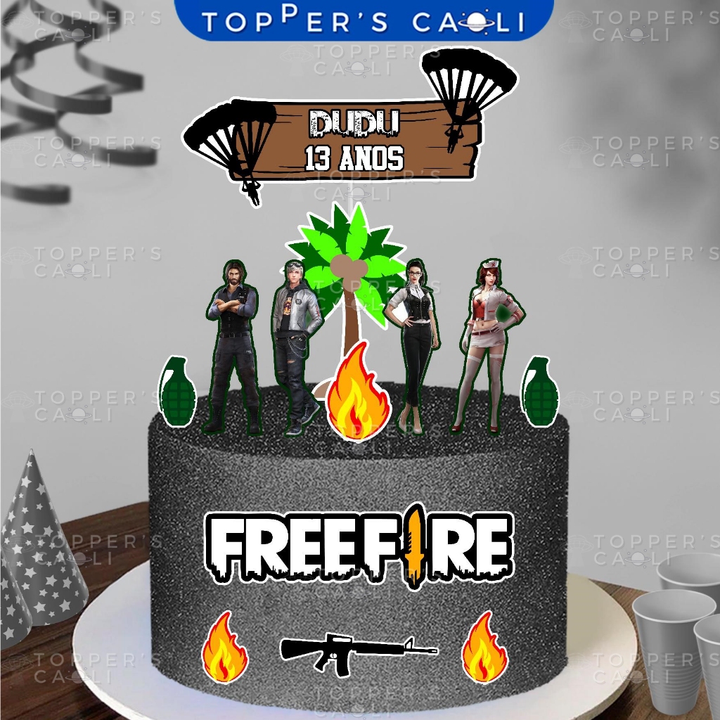 Bolo Decorado Free Fire