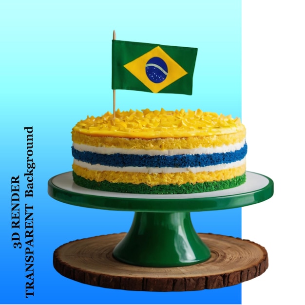 Brazil Flag Decorated Cake