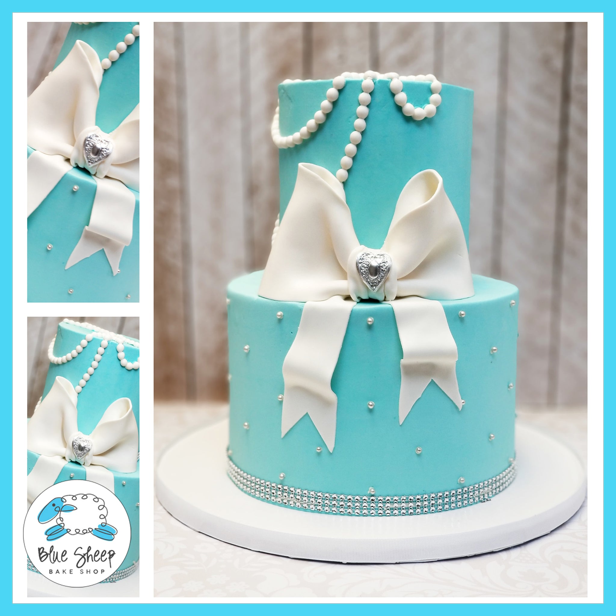 Tiffany Blue Decorated Cake