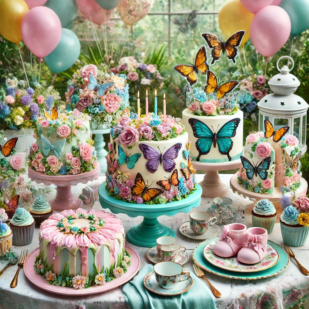 butterfly decorated cake