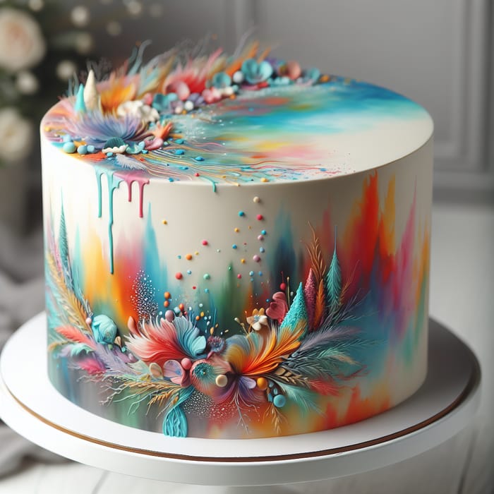 Watercolor Decorated Cake