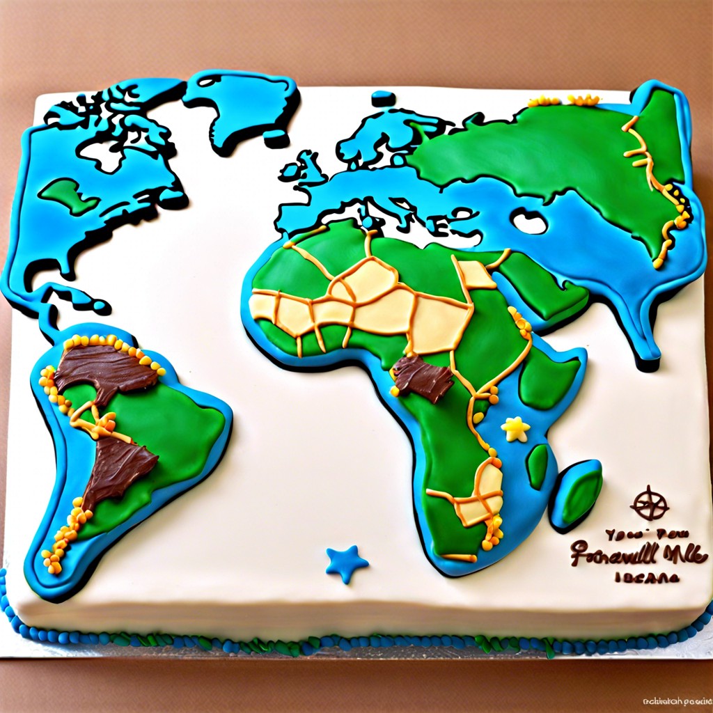 World Map Decorated Cake