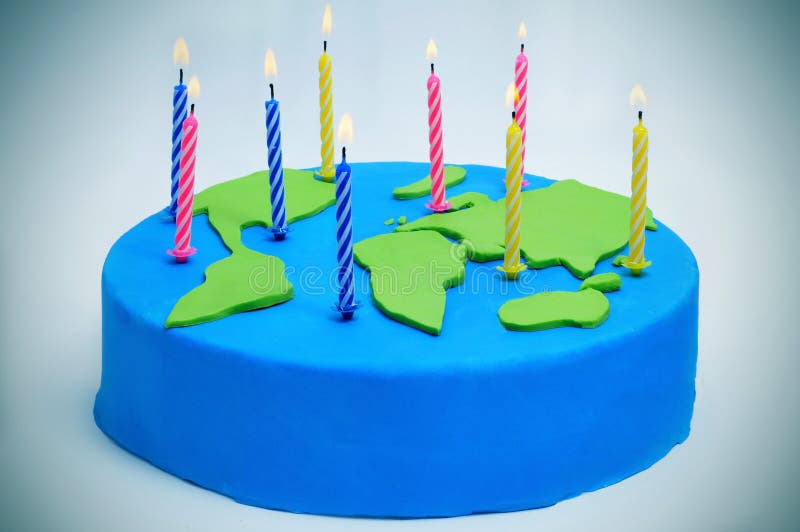 World Map Decorated Cake