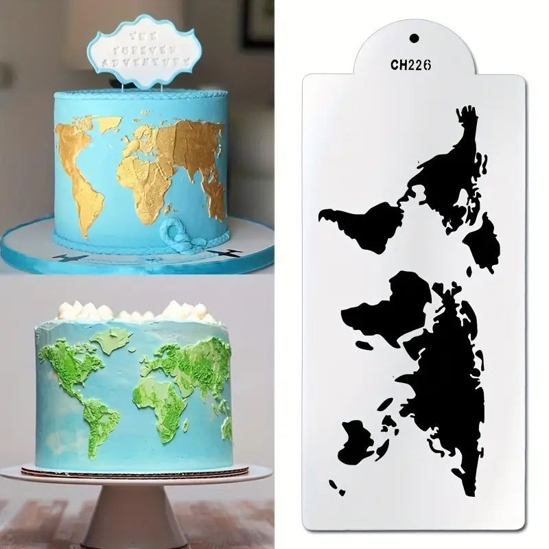 World Map Decorated Cake