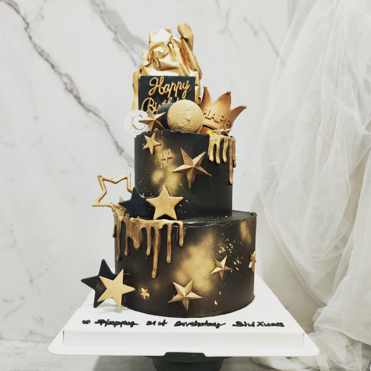 Black Decorated Cake