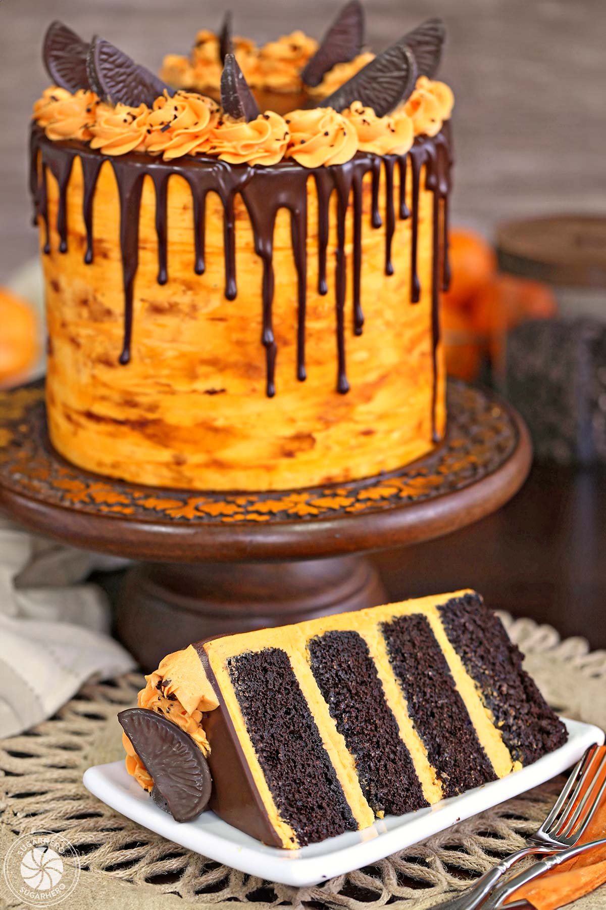 Orange Decorated Cake