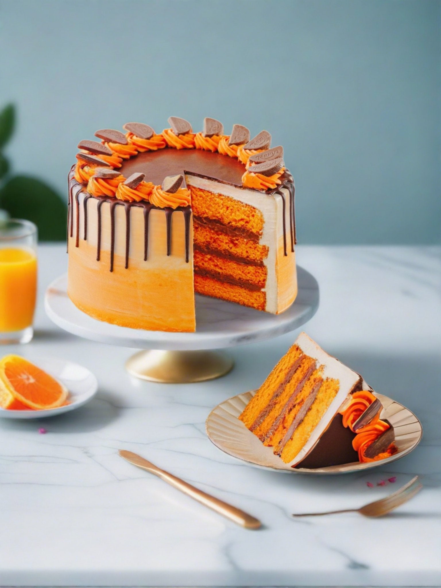 Orange Decorated Cake