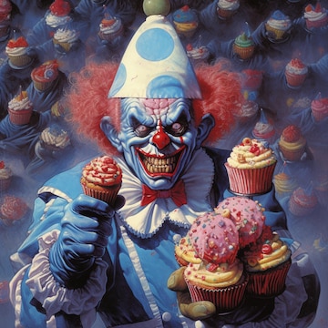 Killer Clown Decorated Cake