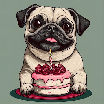 Pug Decorated Cake