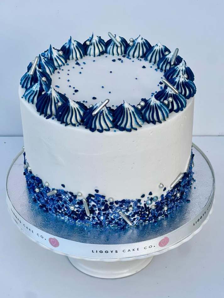 Navy Blue Decorated Cake