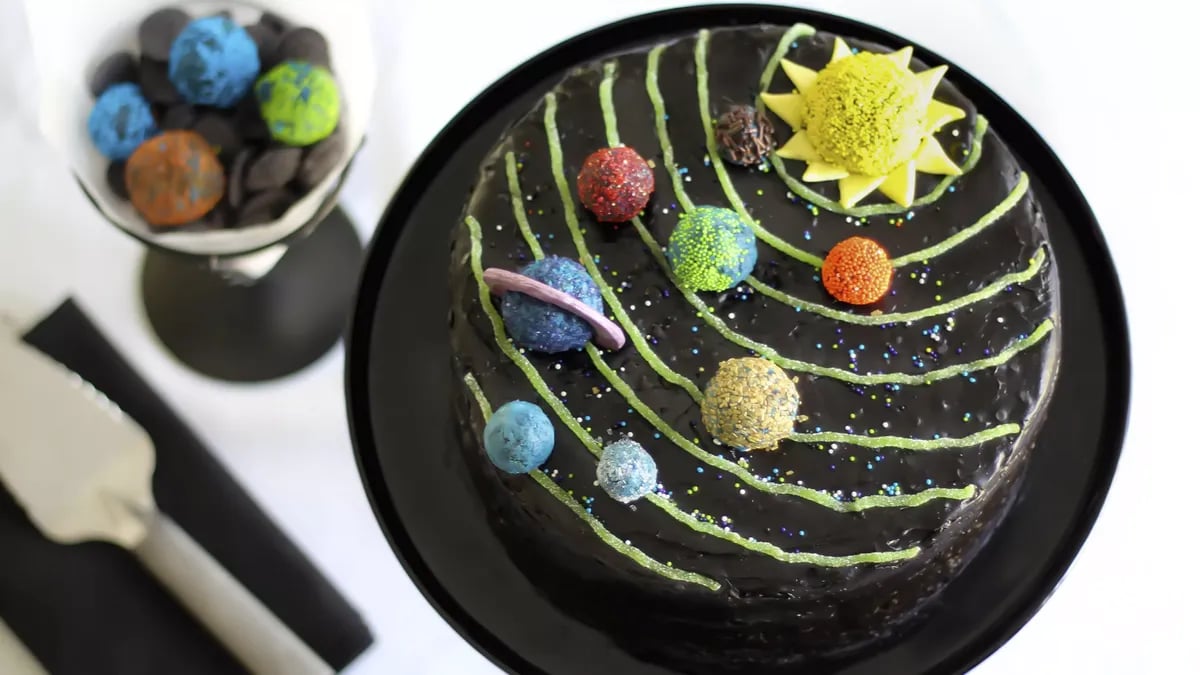 Solar System Decorated Cake