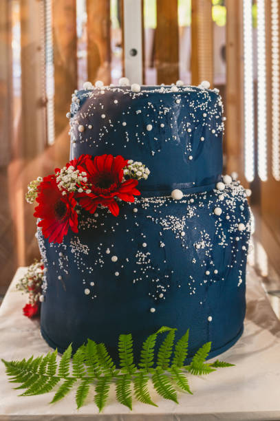 Navy Blue Decorated Cake